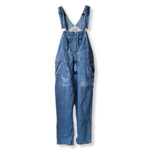 VTG Osh Kosh B Gosh Denim Jean Overalls 34 x 29 Vestbak Distress Workwear Farmer